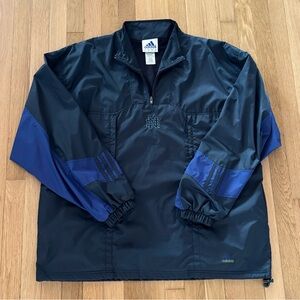 Rare Vintage Notre Dame Adidas Jacket Quarterzip Anorak Blue Black XL Y2K
